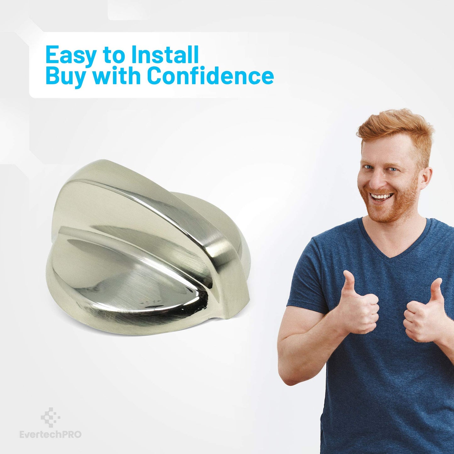 EvertechPRO WB03T10284 Knob Infinite (Ss) Replacement for GE Range 1373043 AH2321076 EA2321076 PS2321076