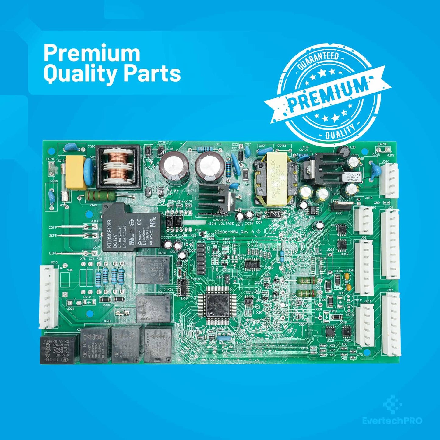 EvertechPRO WR55X10942C Refrigerator Main Control Board Replacement for GE WR55X10942 WR55X10335 WR55X10151 1531075