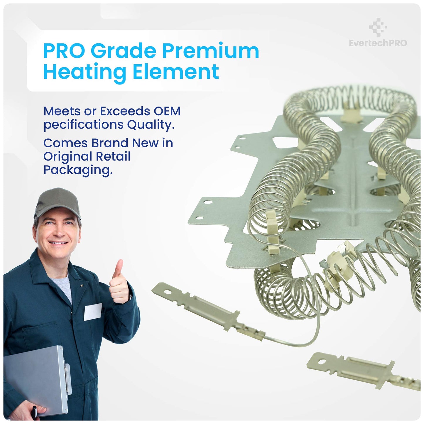 EvertechPRO DC47-00019A Kit for Samsung Dryer Heating Element All In One Heater Assembly with DC47-00018A DC96-00887A DC47-00016A DC32-00007A Thermostat Sets Aslo fit Whirlpool 35001247 35001193