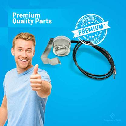 EvertechPRO SFPC 5303279149 5303015195 5303279266 Defrost Thermostat Replacement for Frigidaire Refrigerator Opens 35F Close 50F Fit up to 7/8 O.D. tubing