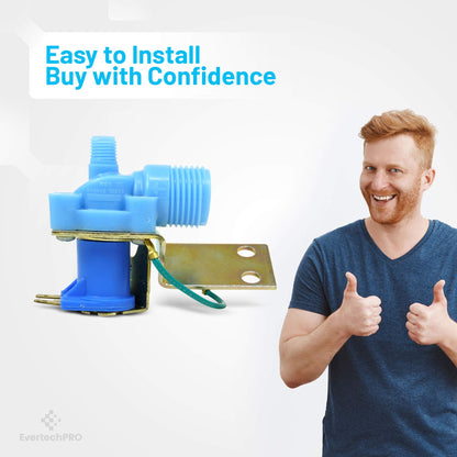 EvertechPRO Refrigerator Water Valve Single Replacement for Whirlpool 4318047 12001415 0054542 047195-08 1-16305