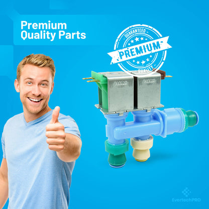 EvertechPRO Refrigerator Water Inlet Valve Replacement for Whirlpool W10312696 1876389 AH3407790 EA3407790 PS3407790