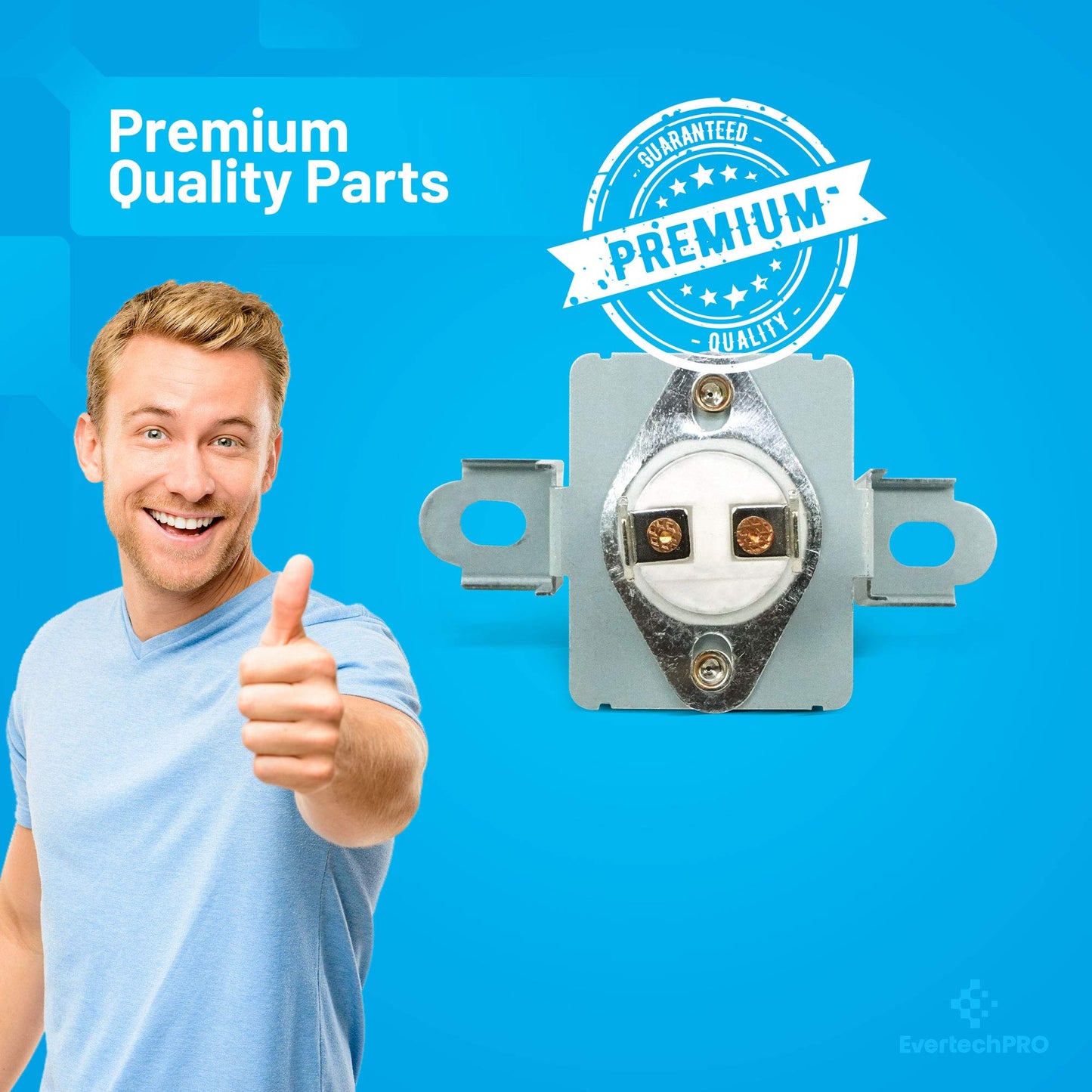 EvertechPRO 6931EL3003D Hi-Limit Thermostat Pack of 2 Replacement for LG Dryer 1268366 AH3530485 EA3530485 PS3530485