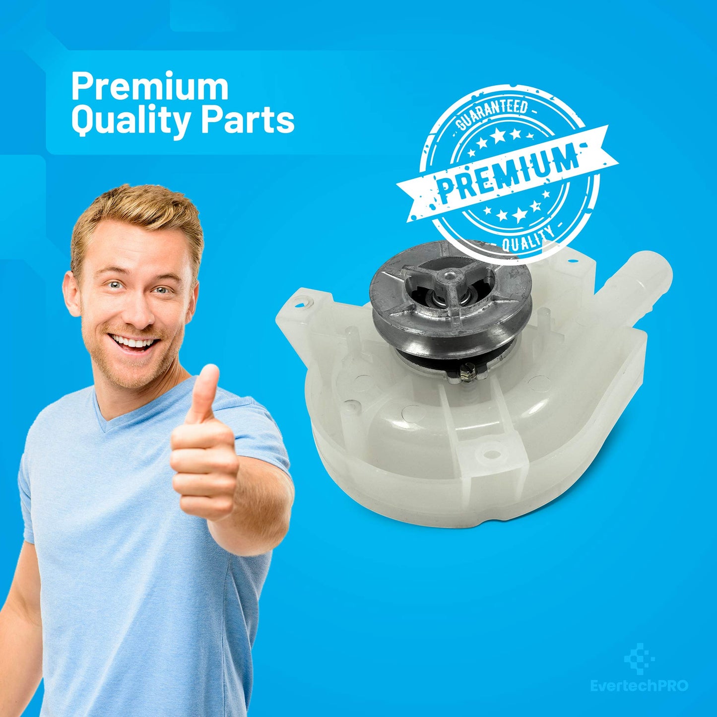 EvertechPRO Washer Drain Pump Assembly Replacement for Admiral 35-6465 21001906 1480289 21001589 21001732