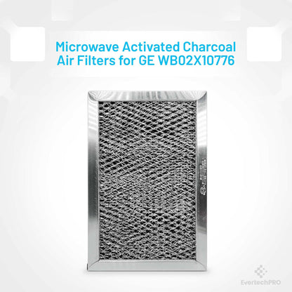 EvertechPRO WB02X10776 Microwave Charcoal Filter for GE WB02X33061 WB2X10776 PM02X10776 2 Pack