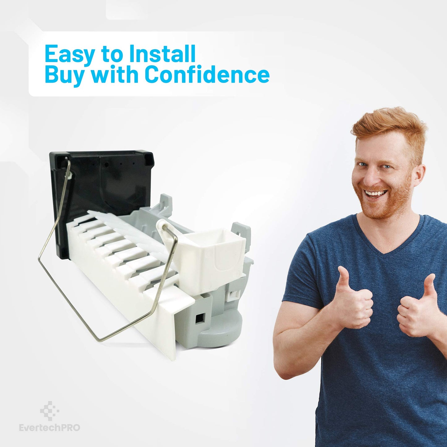 EvertechPRO 1110702A Ice Maker Replacement for Whirlpool Refrigerator D7824706Q D7567105 D7567105A