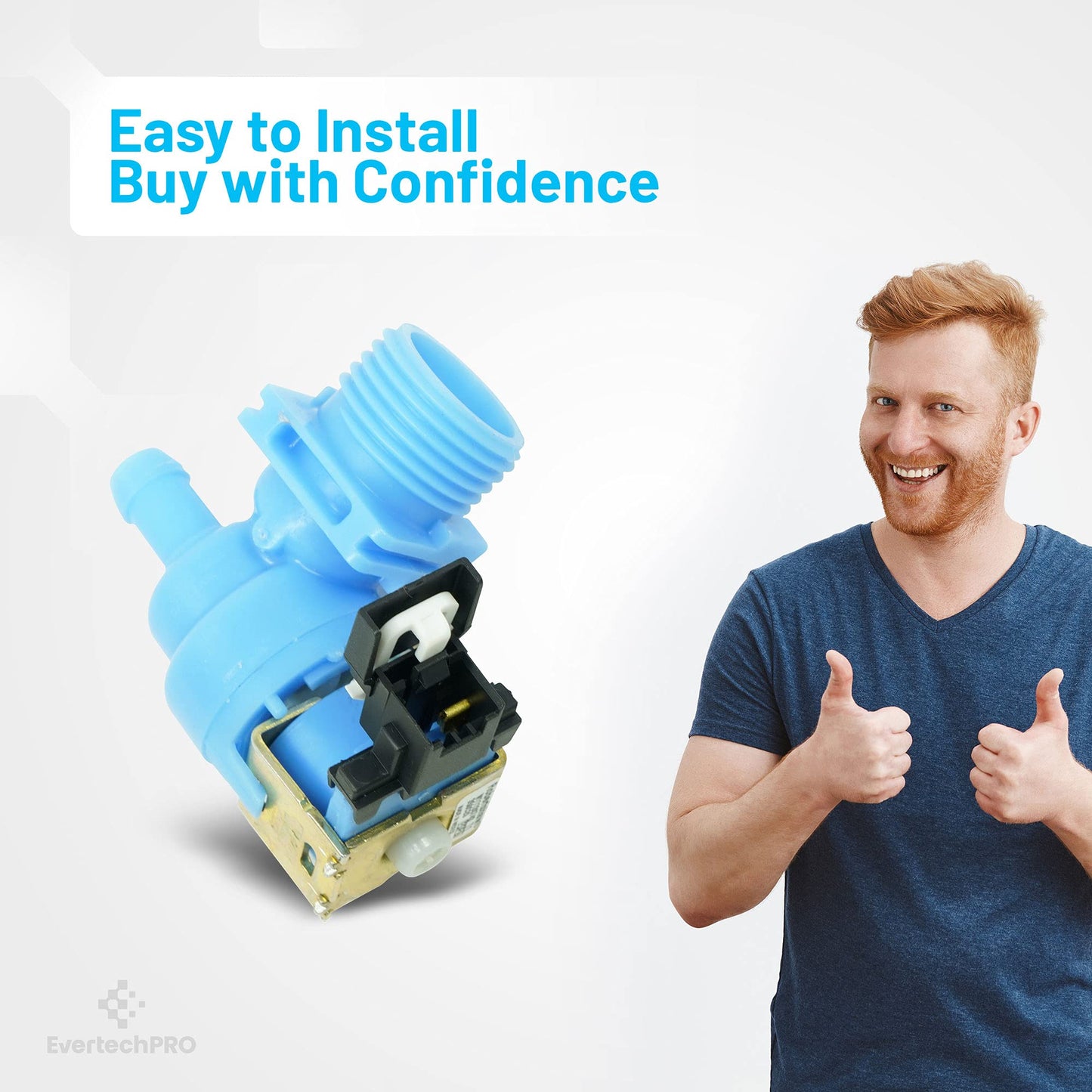 EvertechPRO for Whirlpool Water Inlet Valve Replacement WPW10327249, Durable Dishwasher Water Inlet Valve, Compatible with Whirlpool and Most Top Brand Dishwashers W10316814 3015511 PS8768566