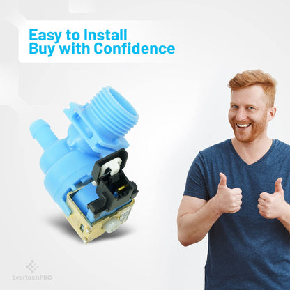 EvertechPRO for Whirlpool Water Inlet Valve Replacement WPW10327249, Durable Dishwasher Water Inlet Valve, Compatible with Whirlpool and Most Top Brand Dishwashers W10316814 3015511 PS8768566