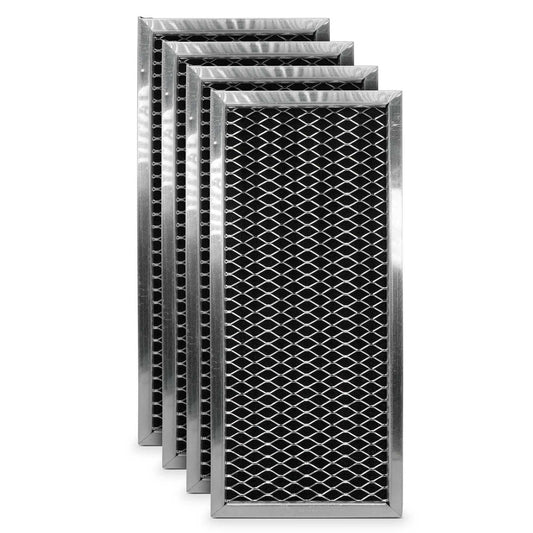 EvertechPRO WB02X10956 Microwave Charcoal Air Filter for GE JX81H Measures 3-7/8 X 8-6/8 4 Pack