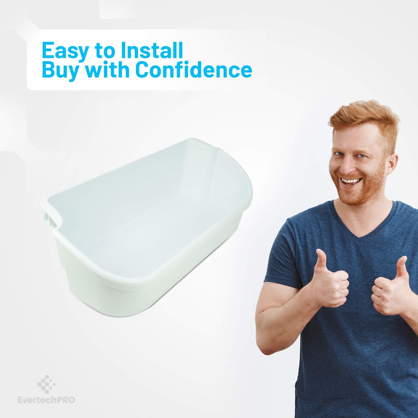 EvertechPRO 240356401 Door Bin Pack of 2 Replacement for Frigidaire Refrigerator 240356405 240356406 240356409 891213