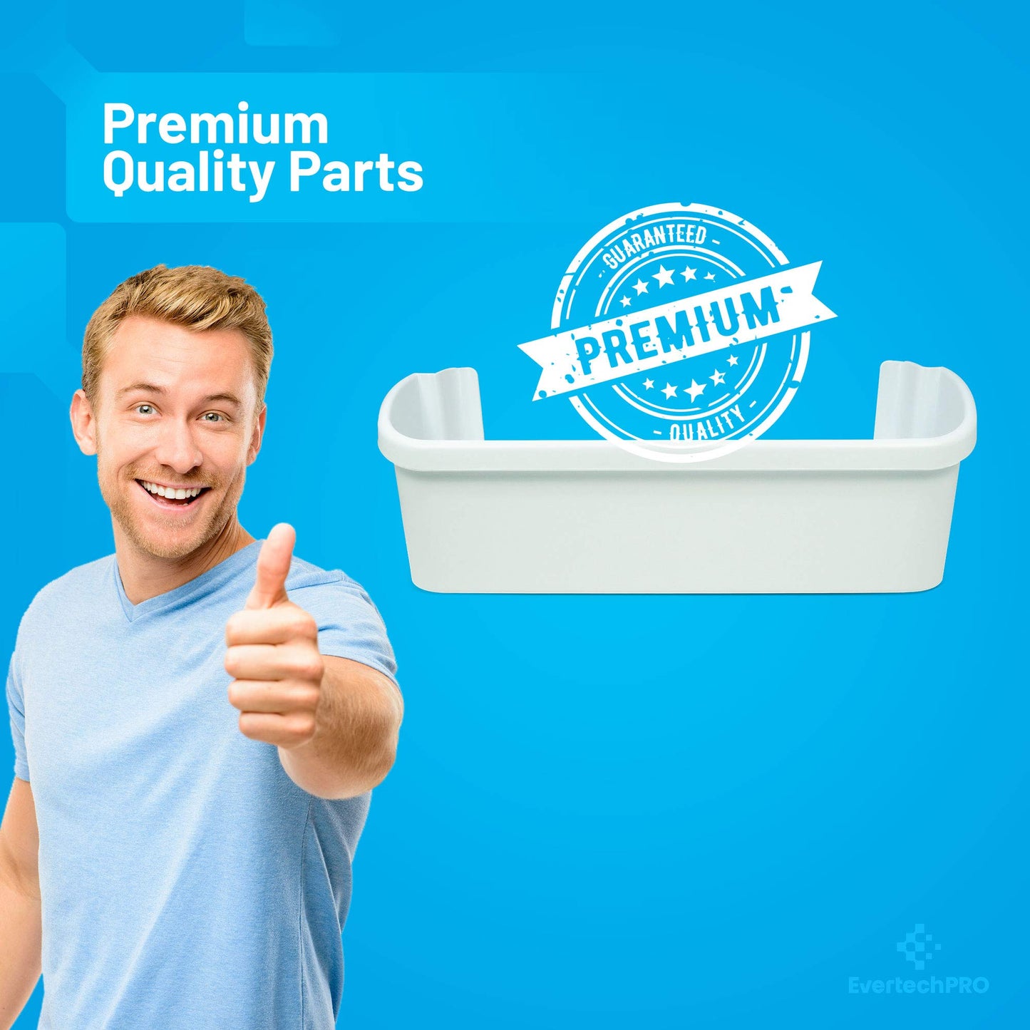 EvertechPRO 240323001 Door Bin Pack of 2 Replacement for Frigidaire Refrigerator 240323007 890954 AH429724 EA429724