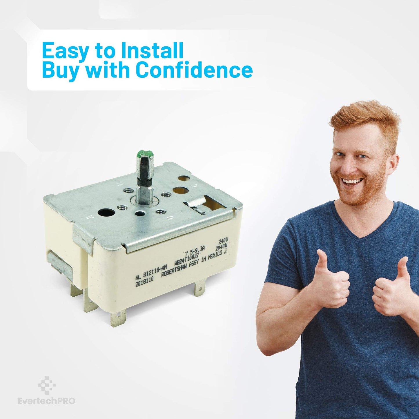 EvertechPRO WB24T10027 Range Infinite Control Switch Replacement for GE 769694 AH236752 EA236752 PS236752