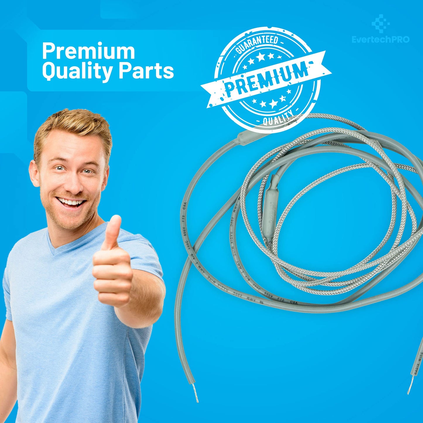 EvertechPRO SH203 Braided Aluminum Heater Size 44 inch Leads 23 inch Watts 55W Volts 115V