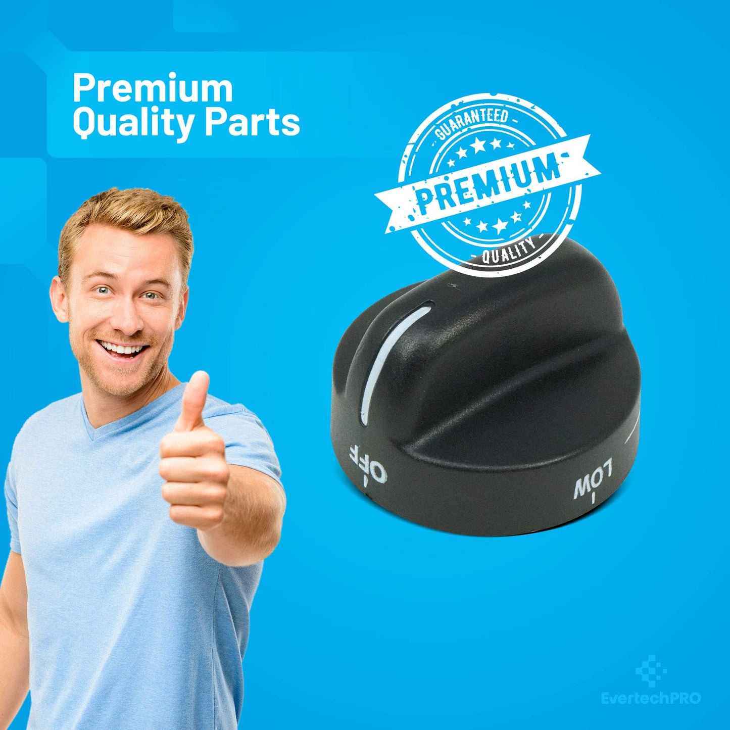 EvertechPRO 8273103 Control Knob Pack of 2 Replacement for Whirlpool Range 8273111 8273107 831219 AH393678