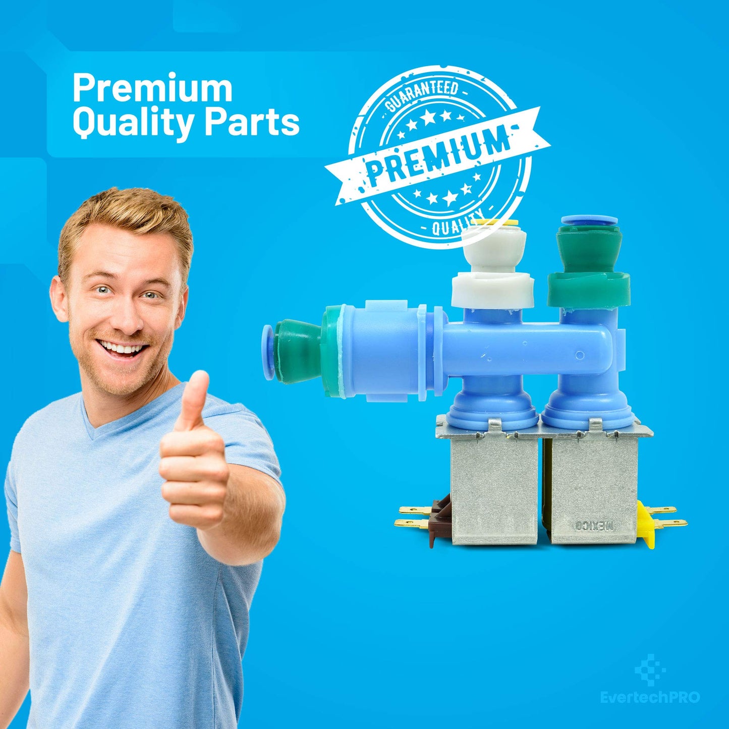 EvertechPRO 67006322 Water Valve Dual Replacement for Whirlpool Refrigerator 67006322 1187201 AH2069865 EA2069865