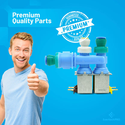 EvertechPRO 67006322 Water Valve Dual Replacement for Whirlpool Refrigerator 67006322 1187201 AH2069865 EA2069865