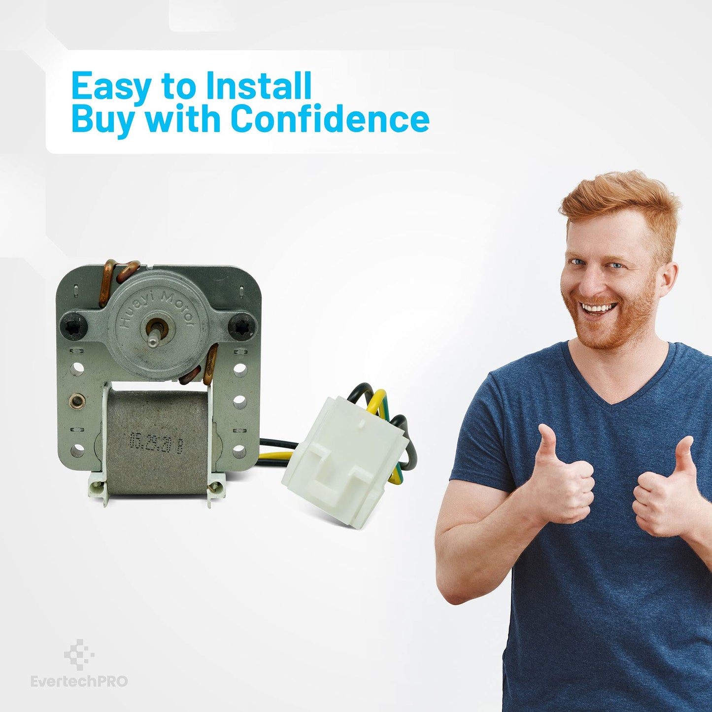 EvertechPRO Refrigerator Motor Replacement for Frigidaire GE 297250000 WR60X10066 WR60X10120 216914200 216934100 1483843 297309000